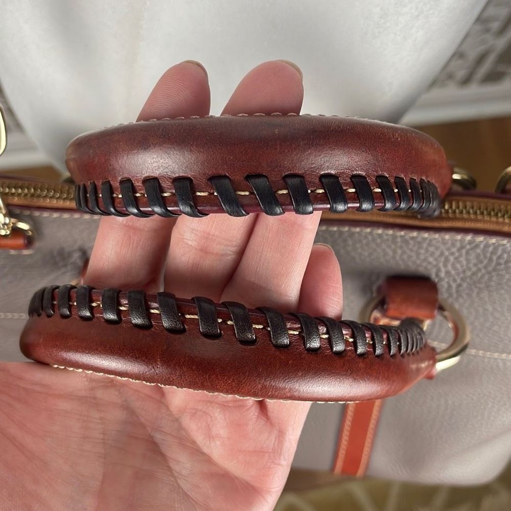 Dooney & Bourke Gray Satchel with Brown Trim - Picture 10 of 16